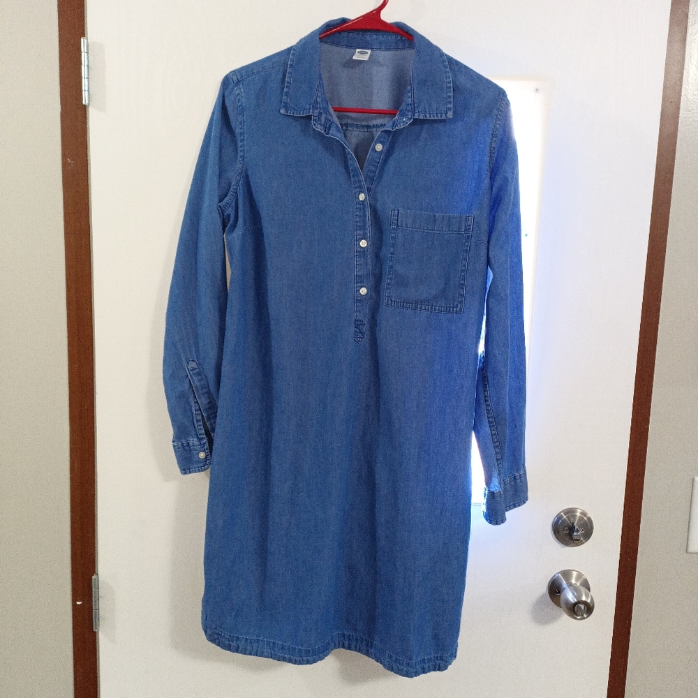 Old Navy Chambray Denim Shirt Dress Size medium tshirt